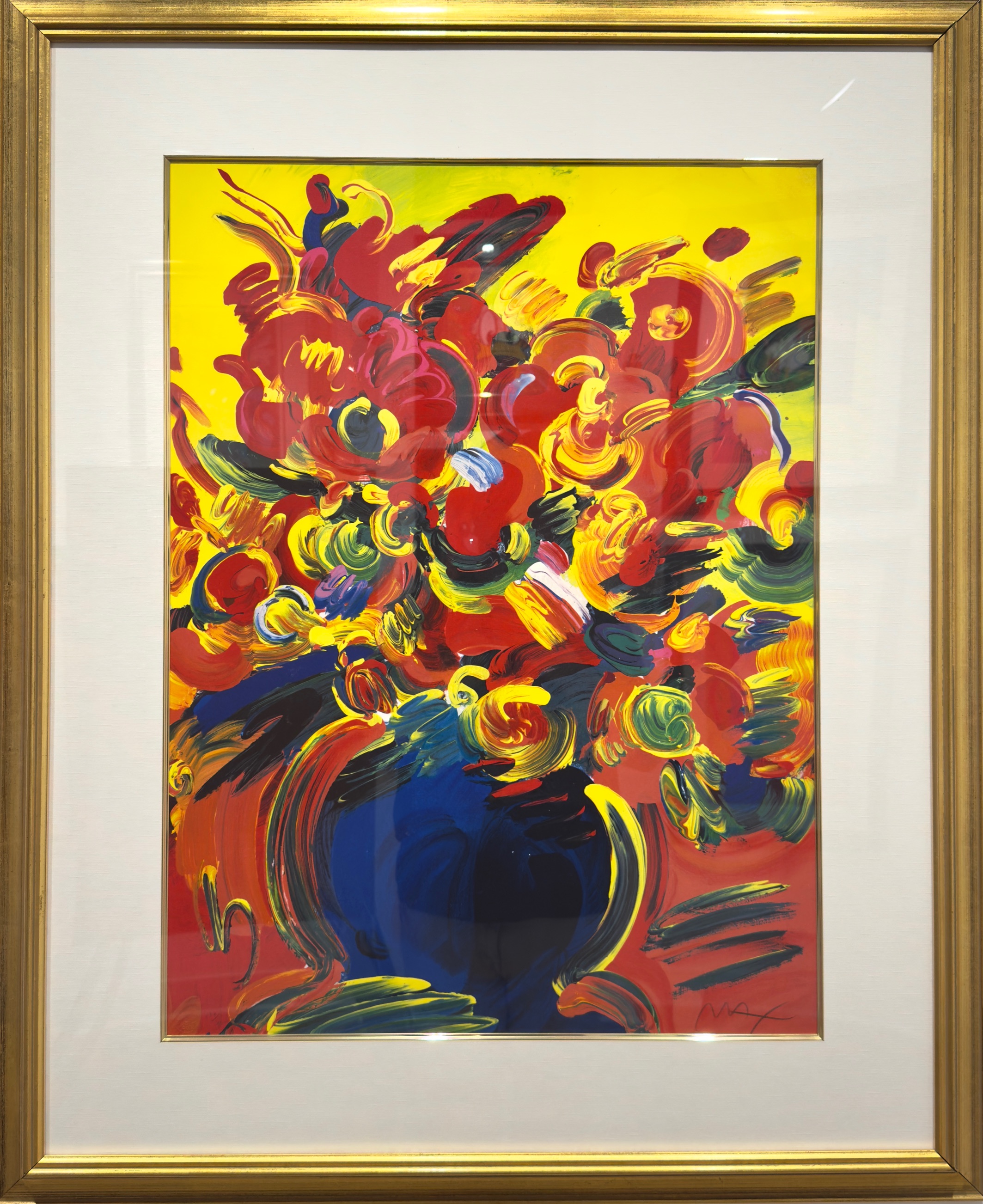Blue Vase Of Flowers by Peter Max