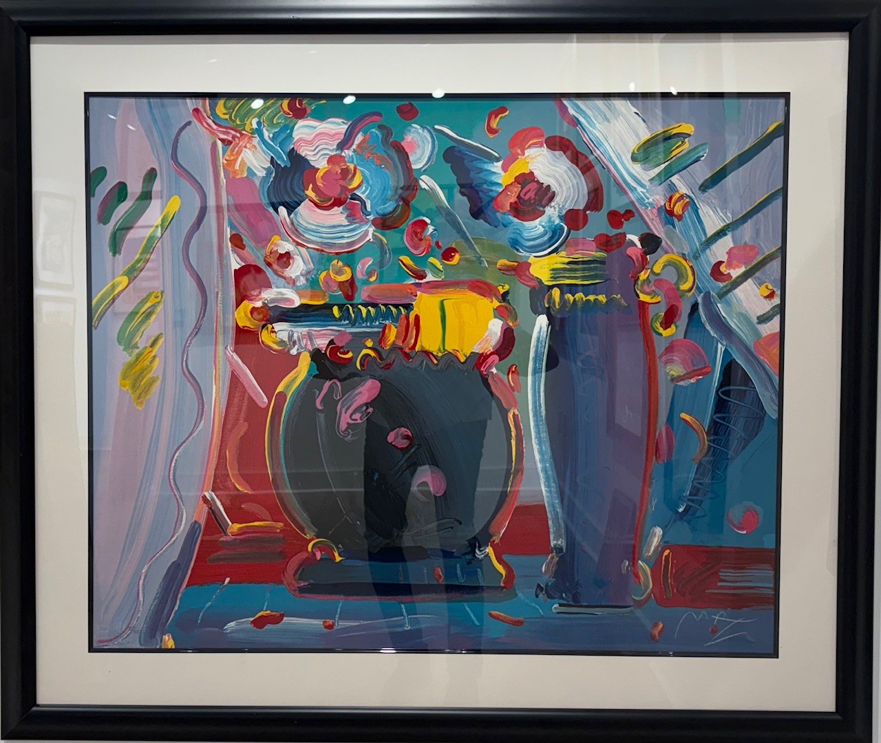 Two Blue Vases by Peter Max