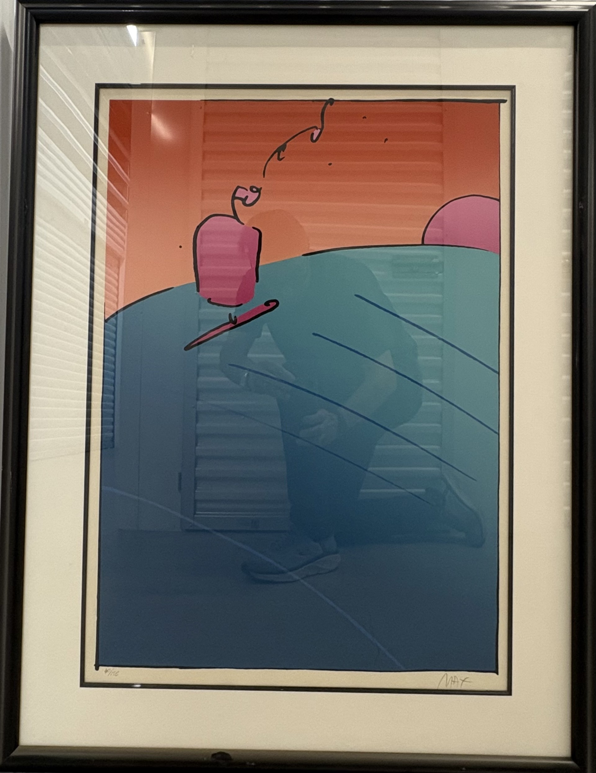 Pink Sailboat On Horizon by Peter Max