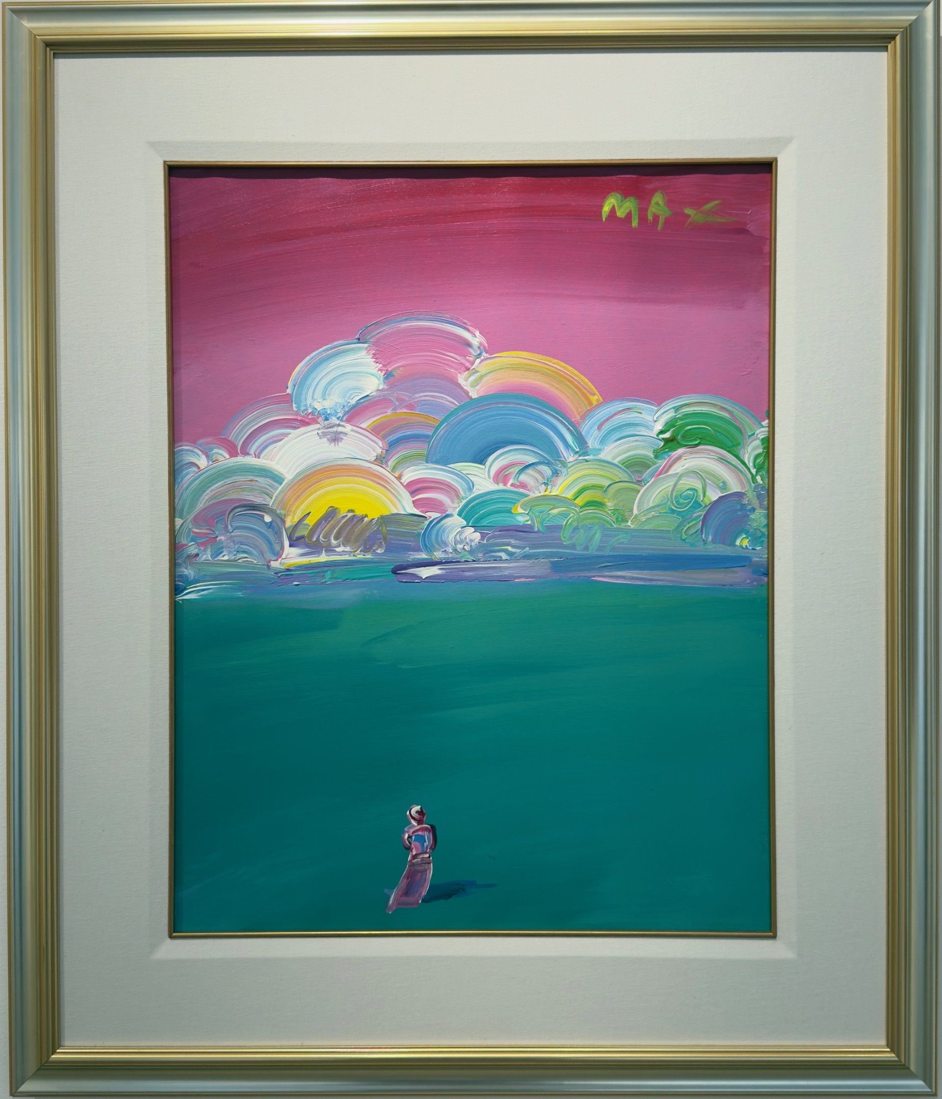 Umbrella Man With Rainbow Sky by Peter Max