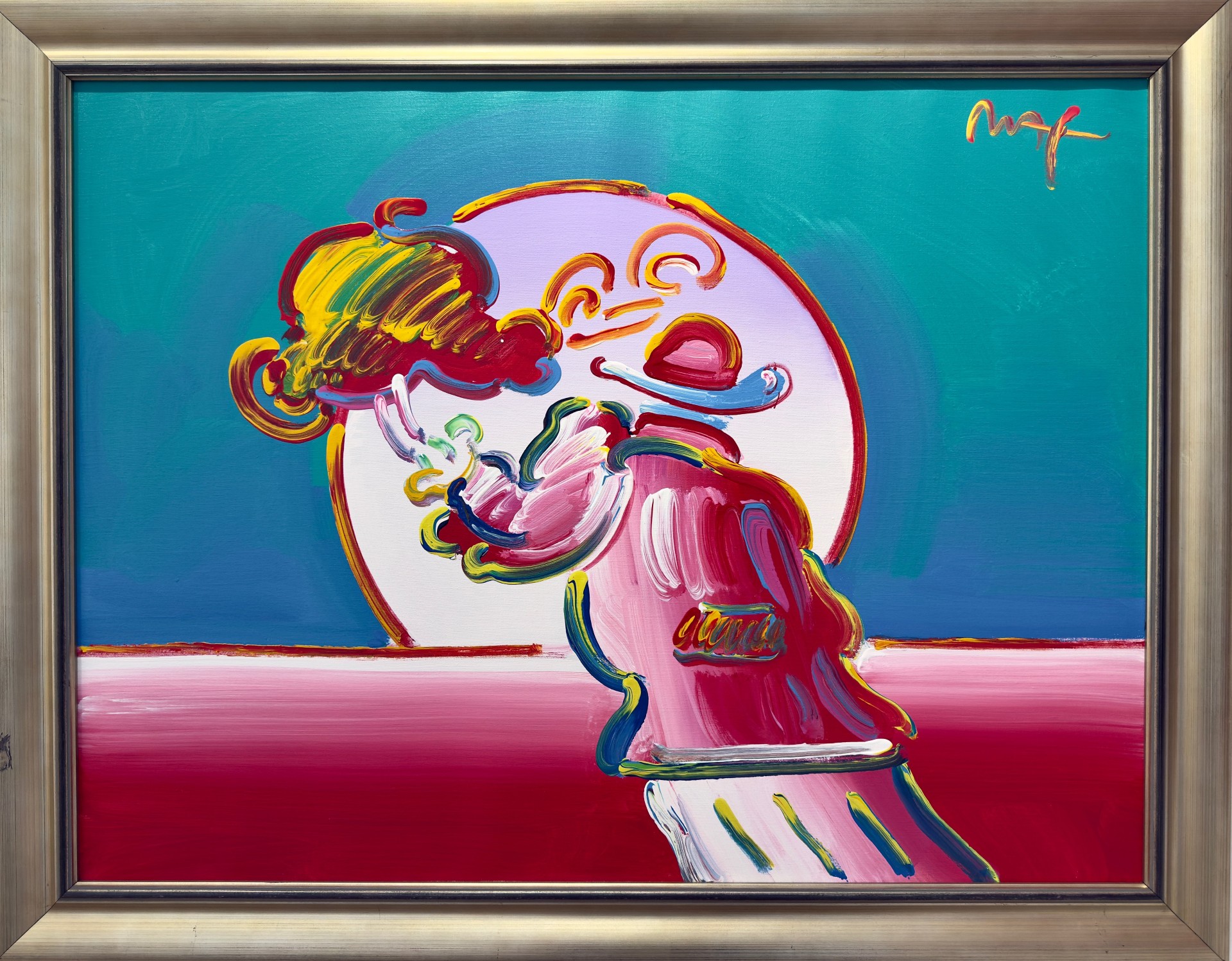 Umbrella Man on Horizon by Peter Max